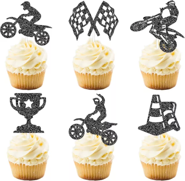 Decorazioni per Torta Compleanno Tema Motocross Topper per Cupcake, Antipasto