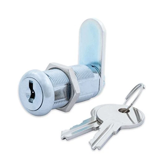 FJM Security 9100A-KA Disc Tumbler Cam Lock with 1-3/8" Cylinder and Chrome F...