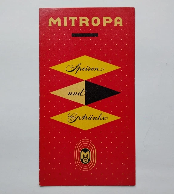 MITROPA ERFURT Speisen Und Getr nke Speisekarte 1962 EUR 9 99 