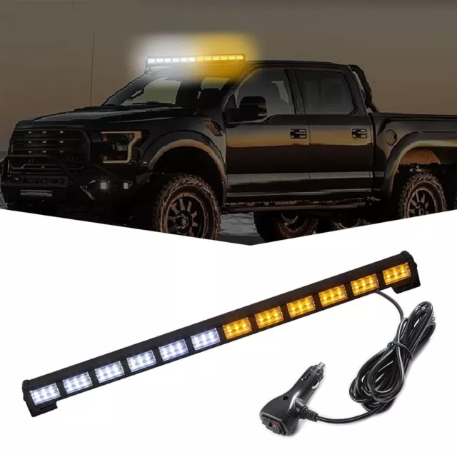 Car Cob Led Emergency Warning Auto Truck Flash Strobe Beacon Light Bar Amber UK