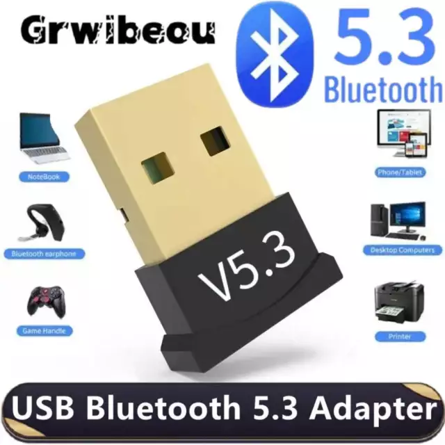 USB Bluetooth 5.3 Adapter Wireless Bluetooth 5.1 Dongle Adapter for PC