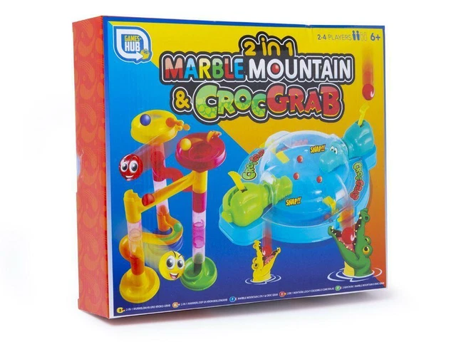 2 in 1 Marble Mountain & Croc Grab Game Family Fun Kids 2-4 Players 6+ Toy Gift