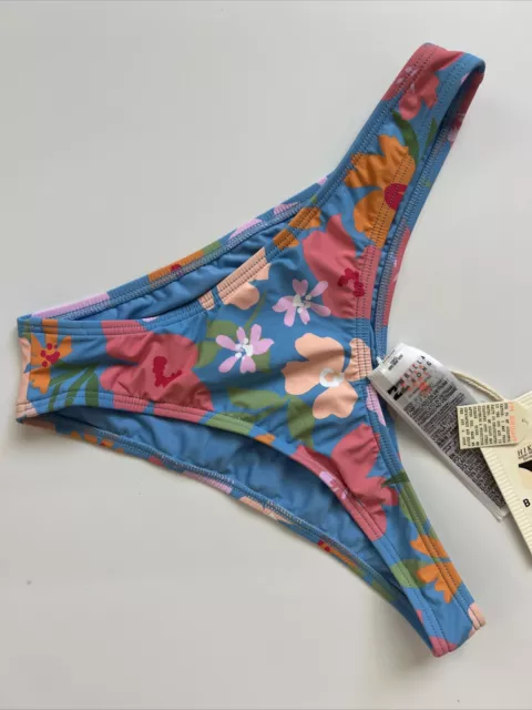 New! BILLABONG bikini top/bottom blue/flowers sz S 2