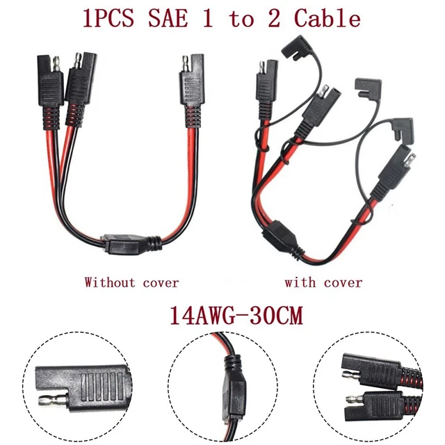 Extension SAE 1 Pour 2 Puissance Cordon 1-30a 12-24v 1piece 30cm Visserie Fiable