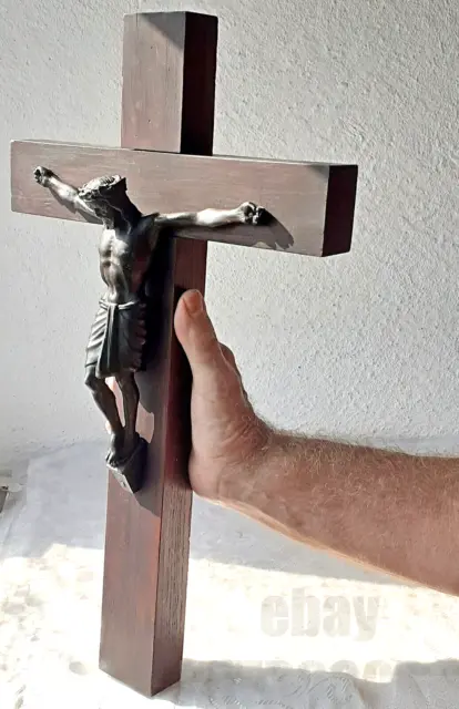 Wooden Cross Standing Orthodox Carved Crucifix Jesus Christ Large 16 ICXC  NIKA