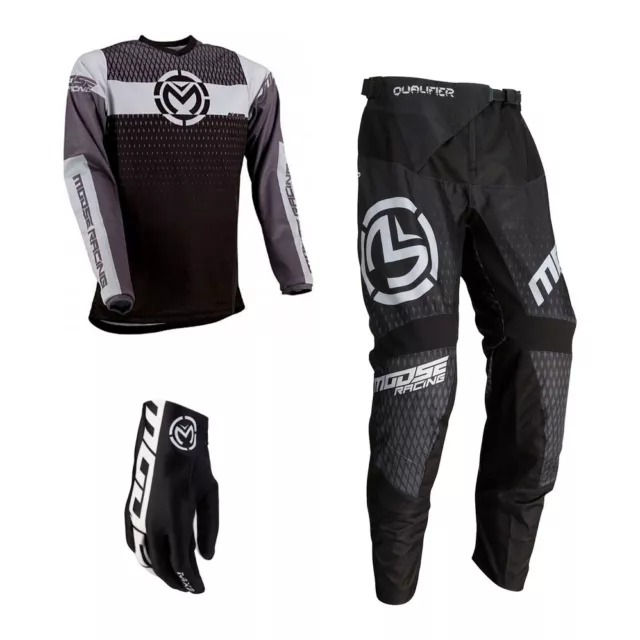 Motocross Kit Moose Qualifier MX Pantalon Avec Chemise, Cross Noir Jersey