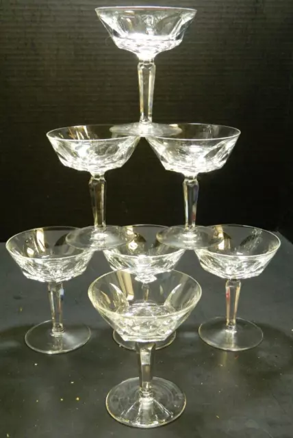 Vintage Set of (7) Waterford Sheila Crystal Sherbet / Champagne Glasses Excellen
