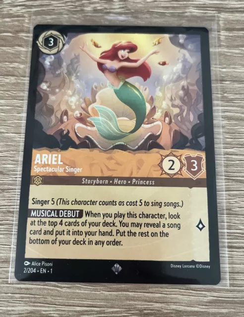 Ariel Spectacular Singer - Disney Lorcana Card - Non-Holo Super Rare (2/204)