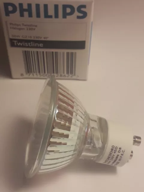 PHILIPS TWISTLINE DICHROIC 50W 230V.2000h.40°.GZ10.HALOGENE.AMPOULE.