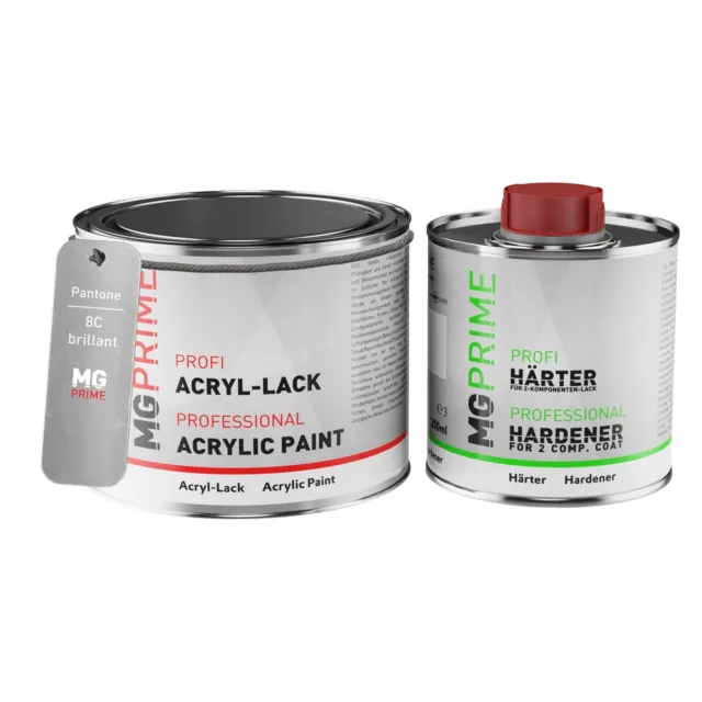 Pantone 8C Cool Grey Peinture acrylique brillante Pot de 0,75 litre durcisseur