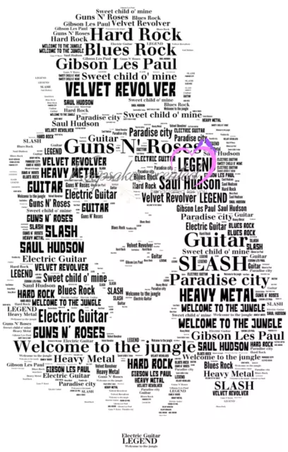 Slash Guns n' Roses Word Art Portrait Collectable/Memorabilia/Keepsake/Gift 3