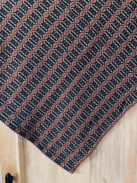 New Primitive Americana RED NAVY TABLE SQUARE Woven Coverlet Tablecloth Topper