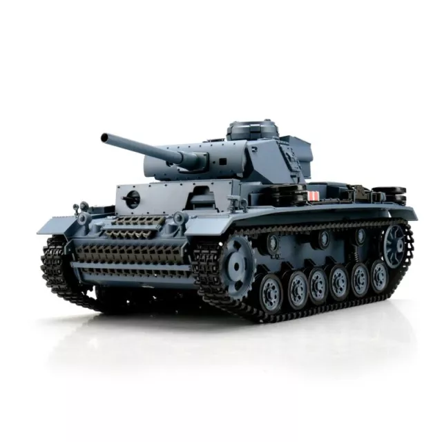 RC Panzer 3 Ausf. L Heng Long 1:16 Grau Stahlgetriebe BB + IR 2.4Ghz V7.0 3848-1