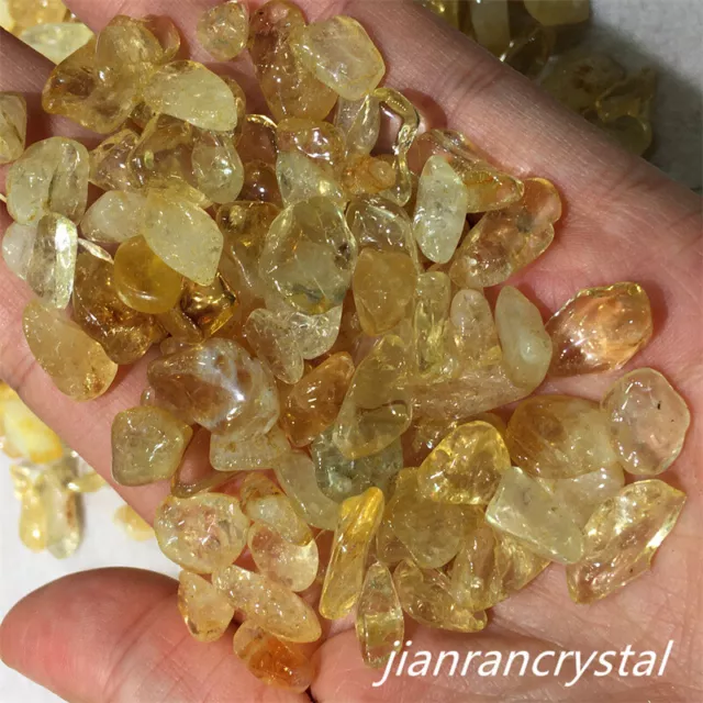 100g Natural Rock Quartz Citrine Crushed Stone Crystal Rough Reiki Specimen Lot