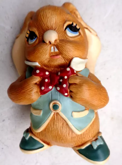 Cousin Beau Pendelfin Rabbit Hand Painted Stoneware Pottery Ornament.