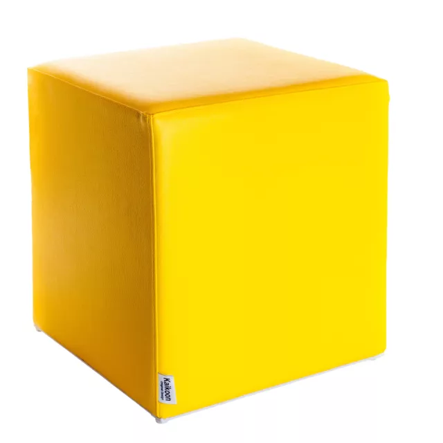 Cubo de asiento amarillo medidas: 35 cm x 35 cm x 45 cm