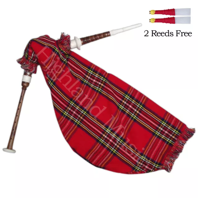 HM Scottish Goose Practice Bagpipe Natural Royal Stewart Imitation Ivory Mounts