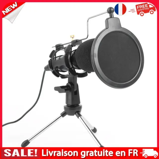 USB Condenser Microphone with Shock Mount Tripod Filter for Recording Gaming