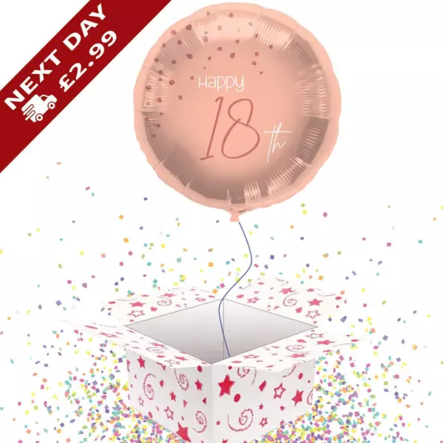 18Th Birthday Lush Blush Premium Inflated Foil Balloon In A Box *Gift*