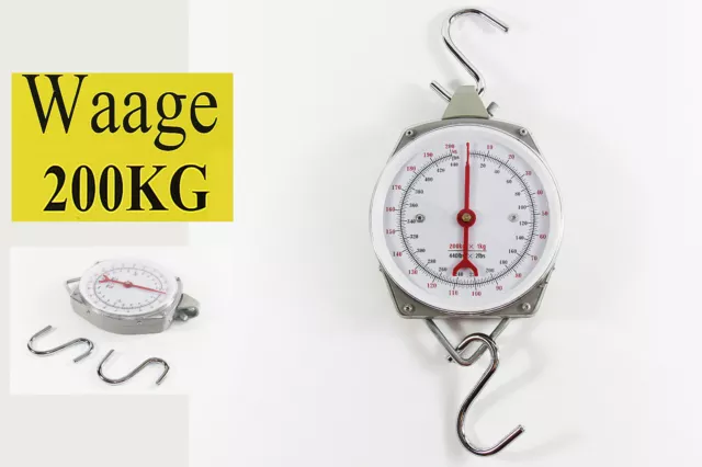 ★ ★ ★ Waage Küchenwaage Gepäckwaage Ware Hängewaage Wage Fleischerwaage 200Kg