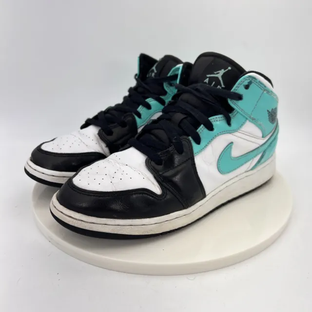 Nike Air Jordan 1 Mid Tropical Twist Igloo Black Youth Shoes 554725-132 Size 7Y