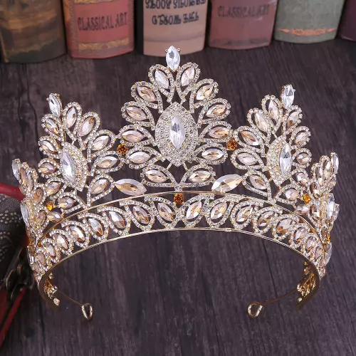 Baroque Crystal Tiaras Wedding Crown Brides Hair Accessories Headpieces Pageant