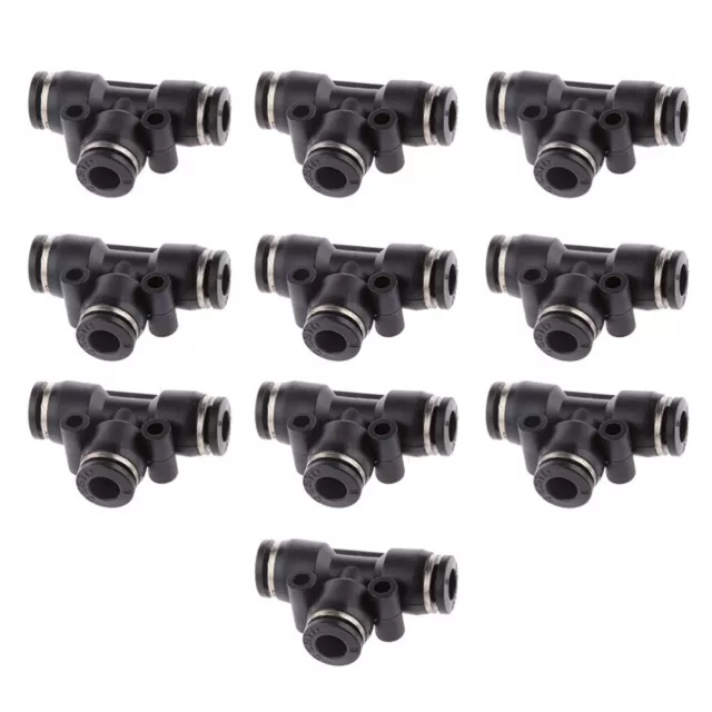 10pcs Tube OD 6mm 1/4'' Tee Union Pneumatic Push Connector Quick
