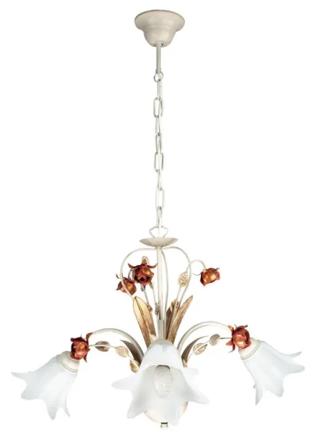 Chandelier Wrought Iron A Hanging Classic Vintage With Glass Ivory Gold