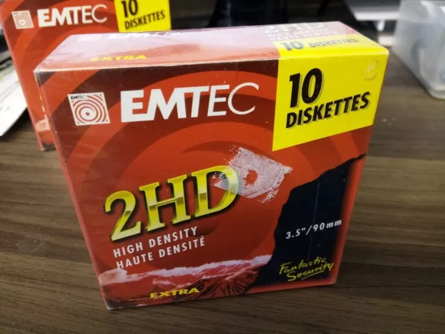EMTEC 2HD IBM HD Formatted 1.44MB 3.5'' Floppy Disks [Pack of 10] Sealed