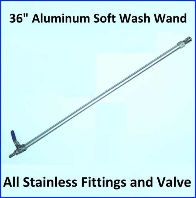 36" Soft Wash Wand Gun 1/2” Aluminum and Stainless Steel Softwash 3'