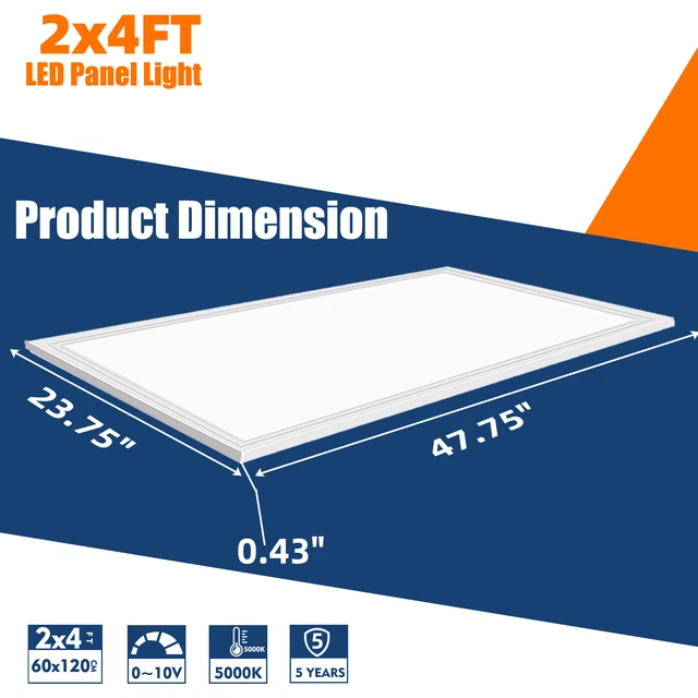 2PACK 2X4 LED Flat Panel Light 6000LM 5000K Dimmable Drop Ceiling