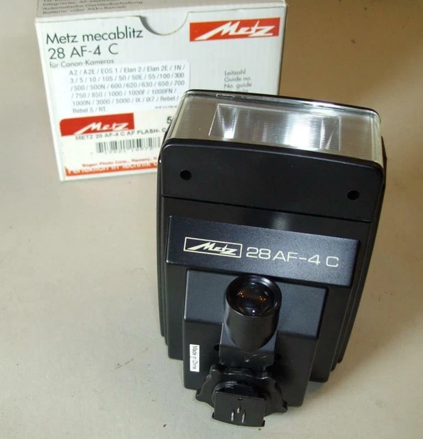 Metz Mecablitz 28AF-4C Flash For Canon EOS series (not digital).New Old Stock 6
