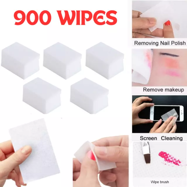 900 Lint Free Nail Wipes UV Gel Nail Polish Remover Cotton Pad Acrylic Cleaner