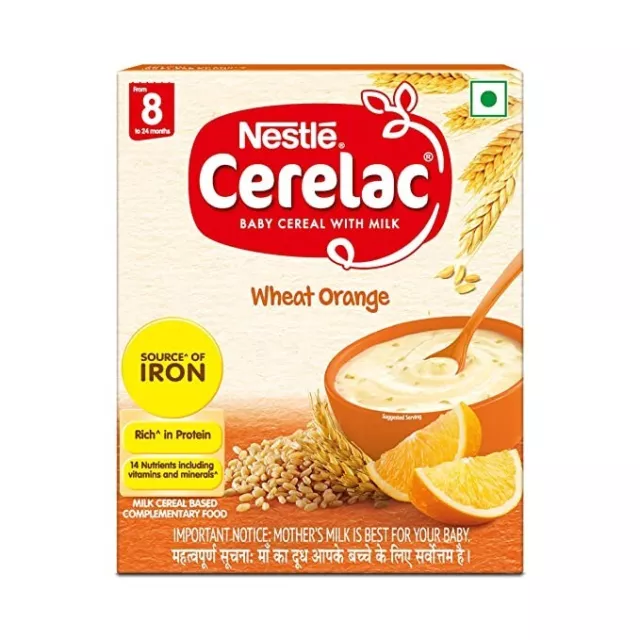 Nestlé CERELAC Baby Cereal with Milk, Wheat Orange –    6 Months, 300 gm