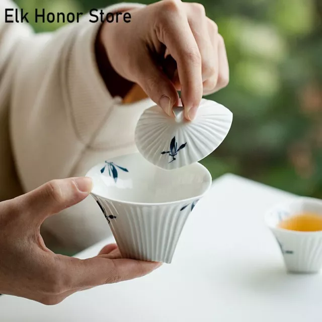 80ml Boutique Hand-painted Butterfly Orchid Ceramic Tea Tureen Creative