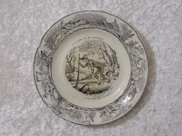 Choisy le Roi Transferware Umdruck Cerámica Placa Decorativa Vintage Um 1880-