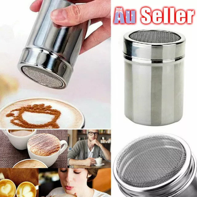 Stainless Steel Icing Sugar Cocoa Coffee Shaker Flour Duster Chocolate Powder