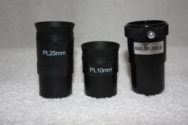 Kit de oculares telescópico de 1,25" - 25 mm Plossl 10 mm Plossl 3 lentes cortas Barlow