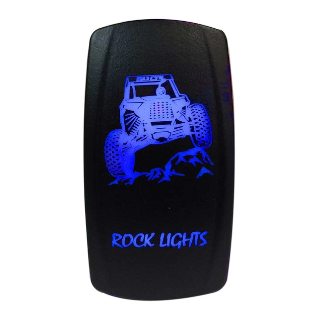 Blue LED Rocker Switch "Rock Lights RZR" John Deere R-Gator Arctic Cat Wildcat