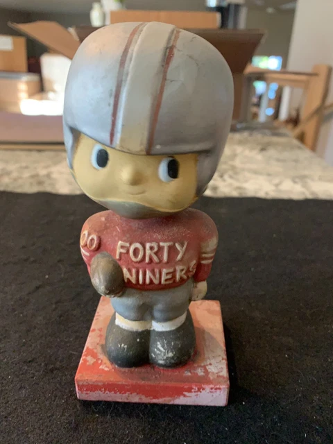 Vintage San Francisco 49ERS #00 Nodder Bobblehead On Weed Base NFL Football