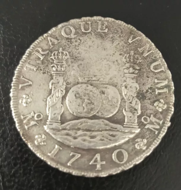 España. Año 1740. Felipe V. 8 Reales Plata Mexico Mf. Peso 26.04 Gr. Ref A/F