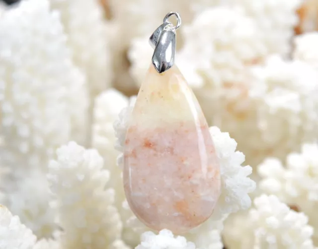 Quartz fraise 40 carats - pendentif cabochon pierre naturelle - Afrique du Sud