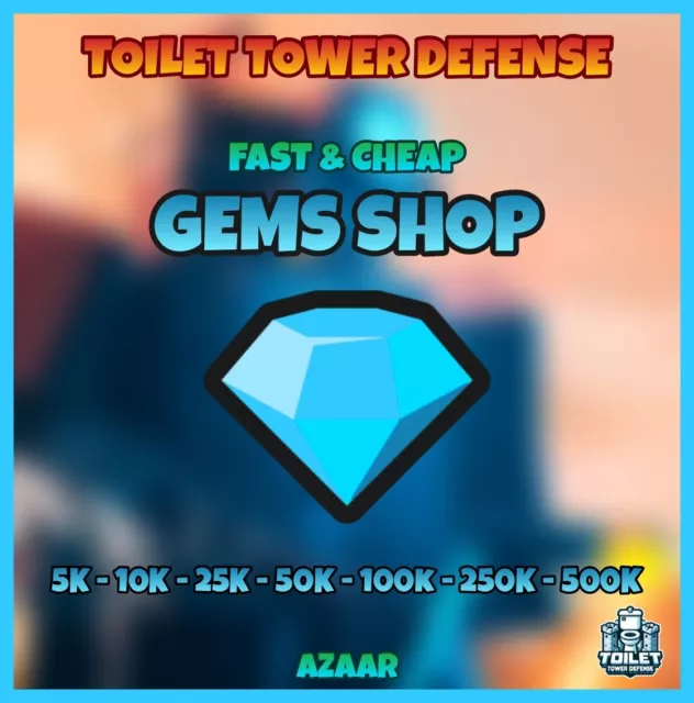 ROBLOX: Toilet Tower Defense (TTD) GEMS | FAST, SAFE & CHEAPEST 💎