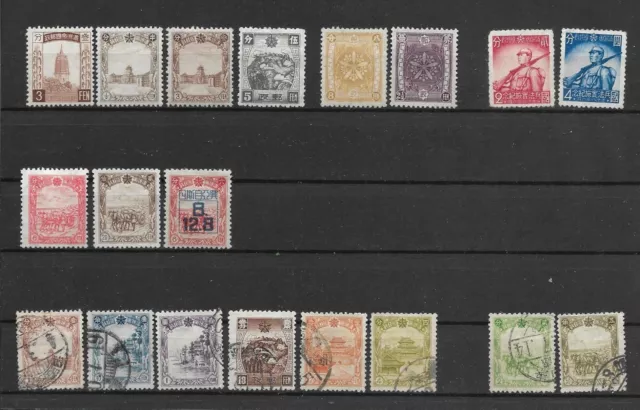 Chine Mandchourie  - Lot de timbres neufs et oblitérés