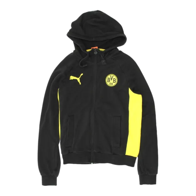 Borussia Dortmund Mens Black Yellow Full Zip Puma Hoodie | German Football VTG