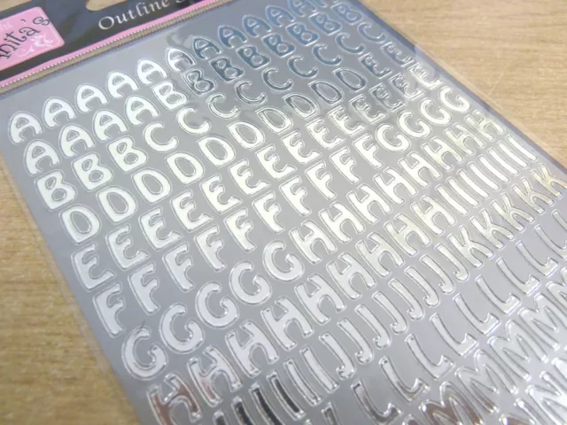 Small Shiny Silver Sticky Adhesive Letters Alphabet Labels Stickers Craft WD-3