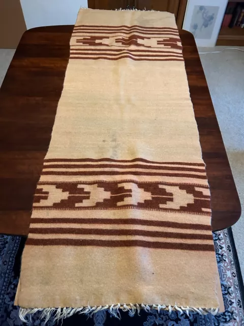 Vintage Rustic Wool Handwoven Greek Rug / Wall Hanging/Table Runner-circa 1960's