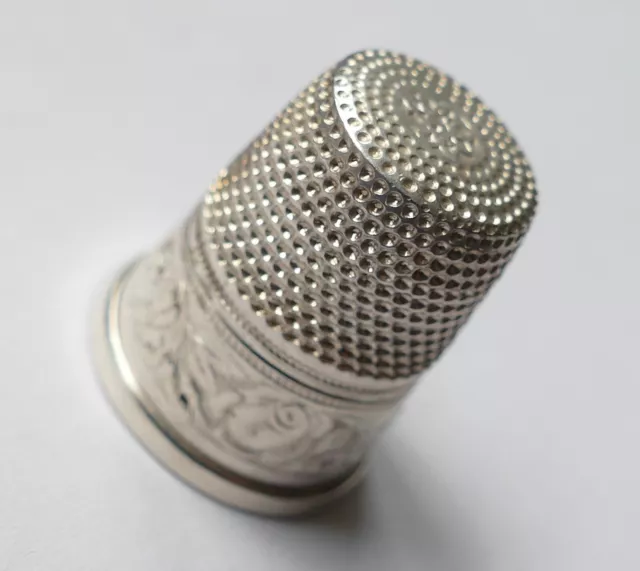 Fingerhut Rosendekor 925 Silber um 1960 thimble silver