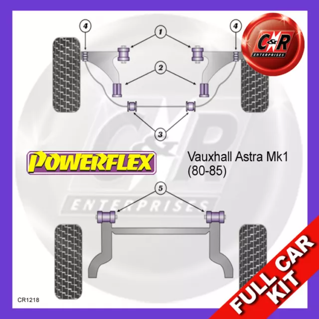 Powerflex Komplett Bush Set für Vauxhall Opel Astra Mk1-kadett D Gte16v (80-85)
