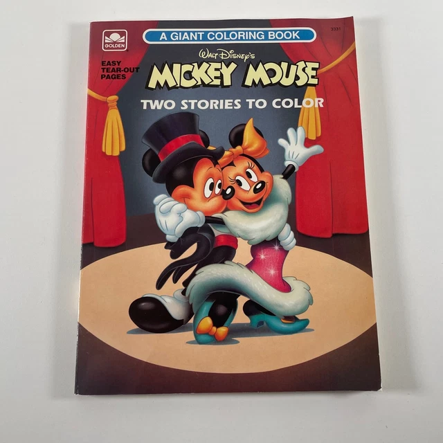 VTG 1989 WALT Disney Minnie Mickey Mouse Giant Coloring Book Golden